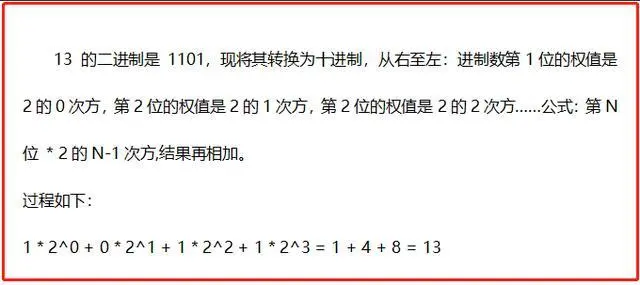 二进制转十进制